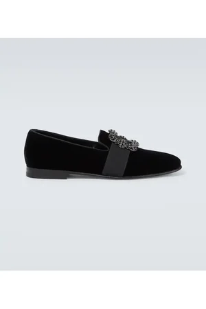Manolo Blahnik Mocasines Carlton de terciopelo adornados