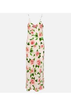 RODARTE Vestido lencero de seda floral