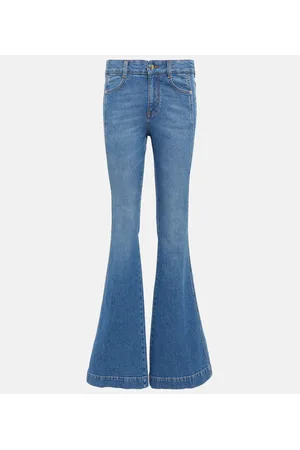 Stella McCartney Jeans flared de tiro medio con logo