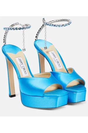 Jimmy Choo Sandalias Saeda 125 de satén adornadas