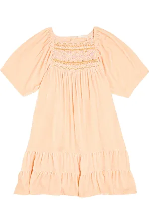 Louise Misha Vestido Olivina de terciopelo fruncido