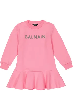 Balmain Vestido de algodón con cintura baja