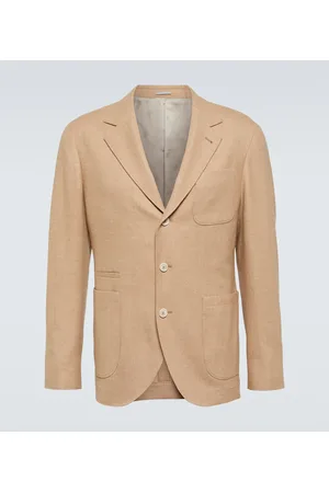 Brunello Cucinelli Blazer de lana, cachemir y sarga de seda