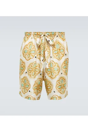 COMMAS Shorts de seda estampados