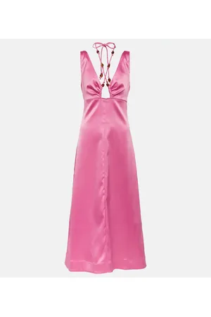 Ganni Vestido midi de satén