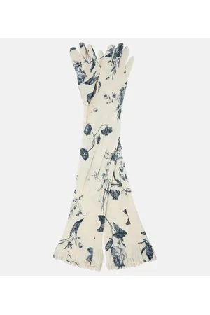 Erdem Guantes florales fruncidos