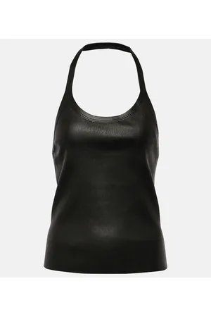 Stouls Top Cherry de piel con cuello halter