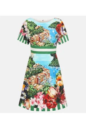 Dolce & Gabbana Portofino vestido corto de algodón estampado