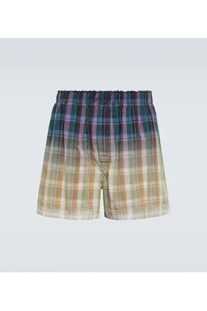Maison Margiela Shorts de algodón a cuadros