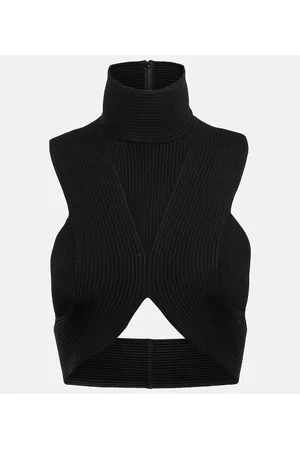 Alaïa Alaïa Cop top de punto acanalado