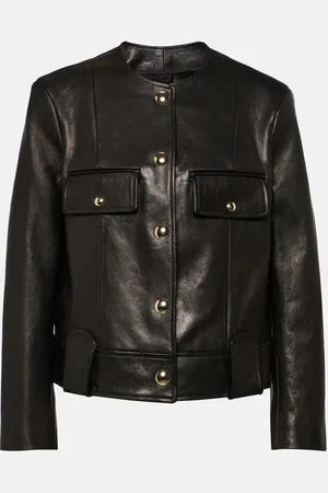 Khaite Chaqueta Laybin de piel cropped