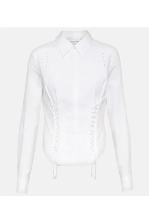Marine Serre Camisa de algodón con bordado
