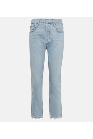 AGOLDE Jeans cropped Riley de tiro alto