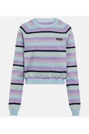 Miu Miu Jersey de rayas cropped