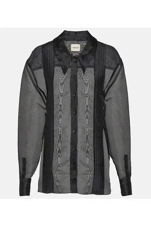 Khaite Camisa Nori de seda plisada