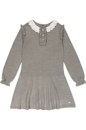 Tartine Et Chocolat Vestido en mezcla de lana con volantes