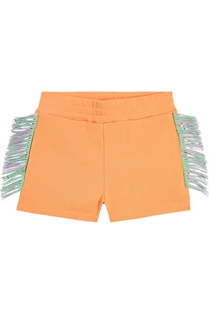 Stella McCartney Shorts en jersey de algodón con flecos