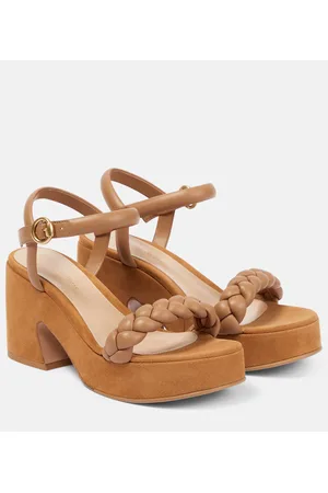 Gianvito Rossi Sandalias de piel y ante con plataforma