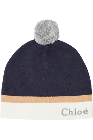 Chloé Chloé Kids Gorro de algodón y lana con logo