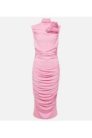 MAGDA BUTRYM Vestido midi de jersey con aplique floral
