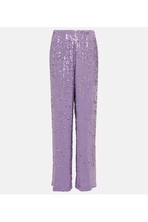 DRIES VAN NOTEN Pantalones rectos con lentejuelas