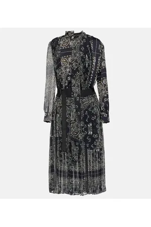 SACAI Vestido midi con estampado de bandana