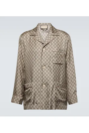 Gucci Camisa de seda con GG