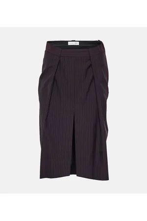 Victoria Beckham Falda midi con raya diplomática