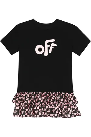 OFF-WHITE Vestido tipo camiseta de algodón