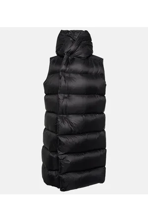 Rick Owens Abrigo con capucha y paneles de plumas