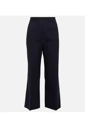 Chloé Chloé Pantalones de lana en tiro alto cropped