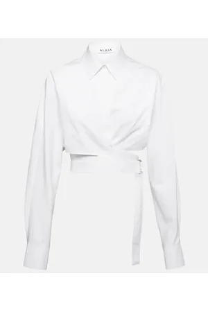 Alaïa Alaïa Camisa cropped de popelín de algodón