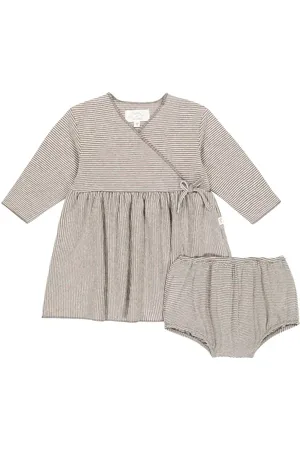 Il gufo Bebé - vestido y braga de punto a rayas