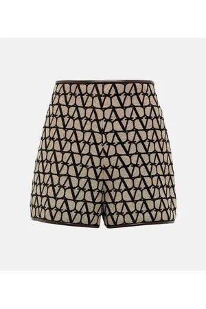 VALENTINO Shorts Toile Iconographe con piel