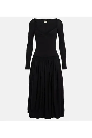 Khaite Vestido midi en jersey de algodón