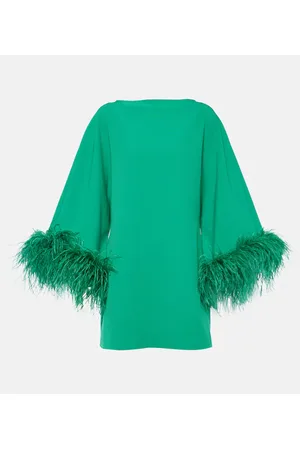Safiyaa Vestido corto Arama con ribete de plumas