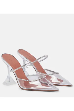 Amina Muaddi Mules Gilda de PVC con cristales
