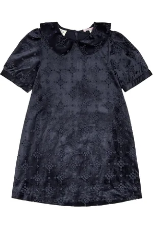 Scotch&Soda Vestido de terciopelo con bordado inglés
