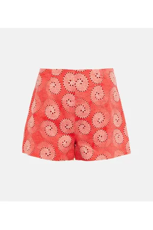 Staud Shorts Oscar de lino estampado