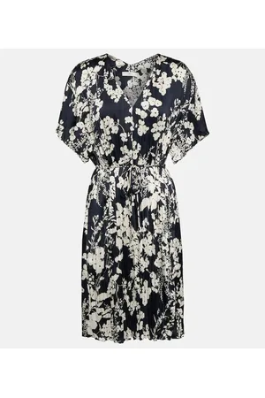 Vince Vestido corto floral con cinturón