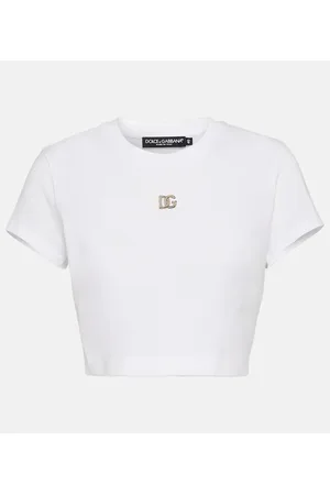 Dolce & Gabbana Crop top de jersey de algodón