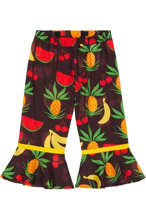Mini Rodini Pantalones flared Fruits de algodón