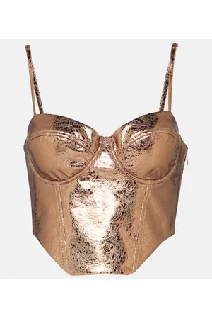 ROTATE Top bustier de piel sintética metalizada