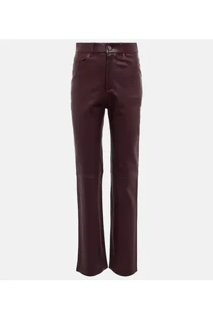 Stouls Pantalones Terry de piel con tiro alto