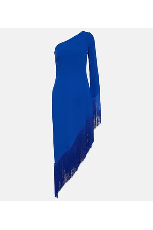‎Taller Marmo‎ Vestido midi asimétrico Aventador con flecos