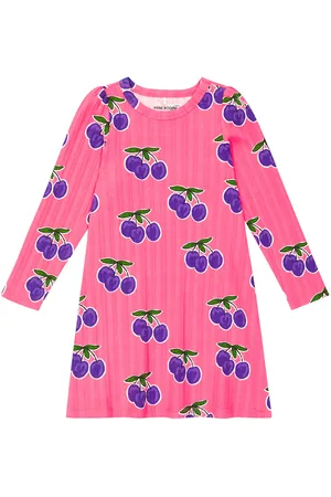 Mini Rodini Vestido Plum en mezcla de algodón