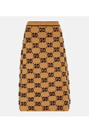Gucci Falda midi GG de lana en jacquard