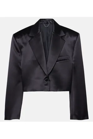 MAGDA BUTRYM Blazer de seda y lana cropped