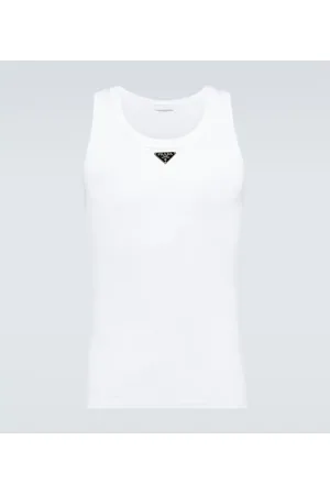 Prada Tank top de algodón con logo