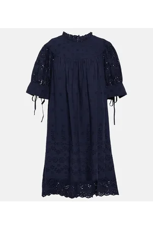 Ralph Lauren Vestido de algodón con bordado inglés